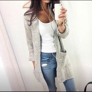 Winter long sleeve cardigan Knitted sweater coat